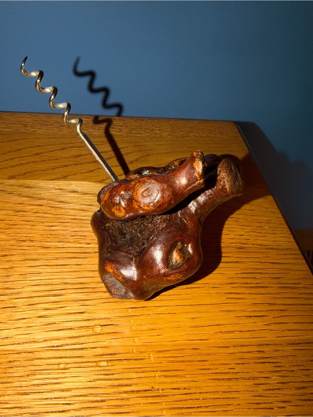 Vintage Burlwood Corkscrew Opener Wine Bottle Barware Mid-century